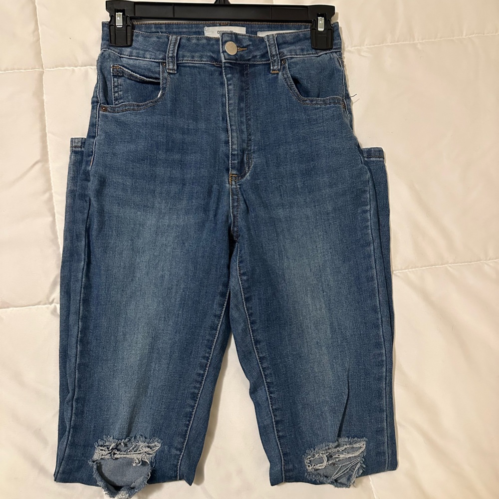 Cotton On High rise distressed skin jeans